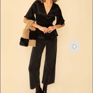 Whimsy + Row black flora pants, cropped, size 25